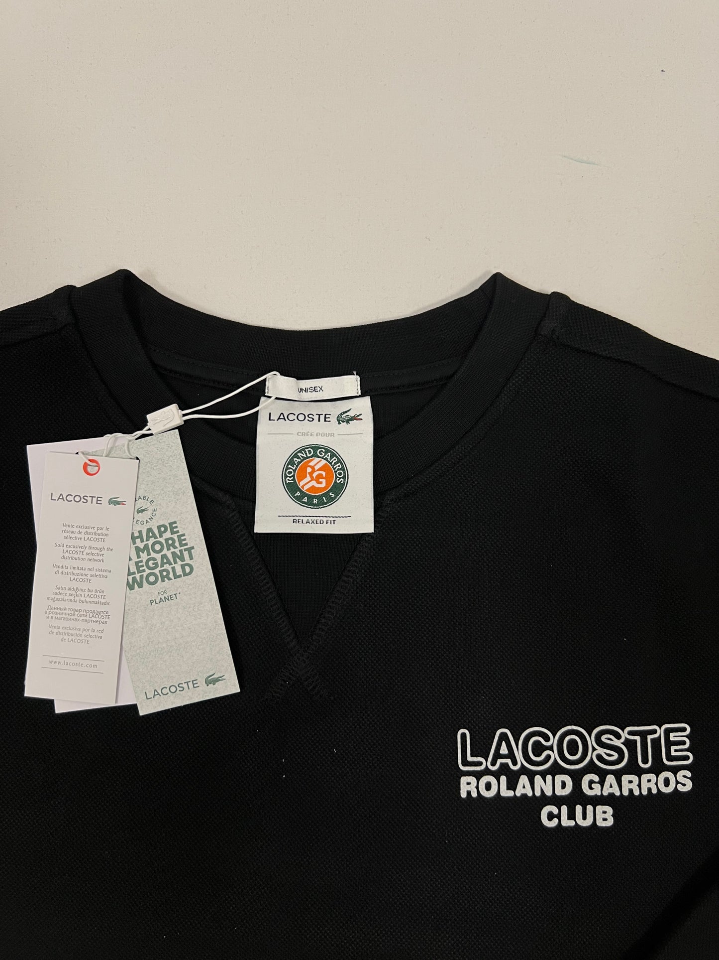 Lacoste x Roland Garros Crni Duks sa Printom na Leđima