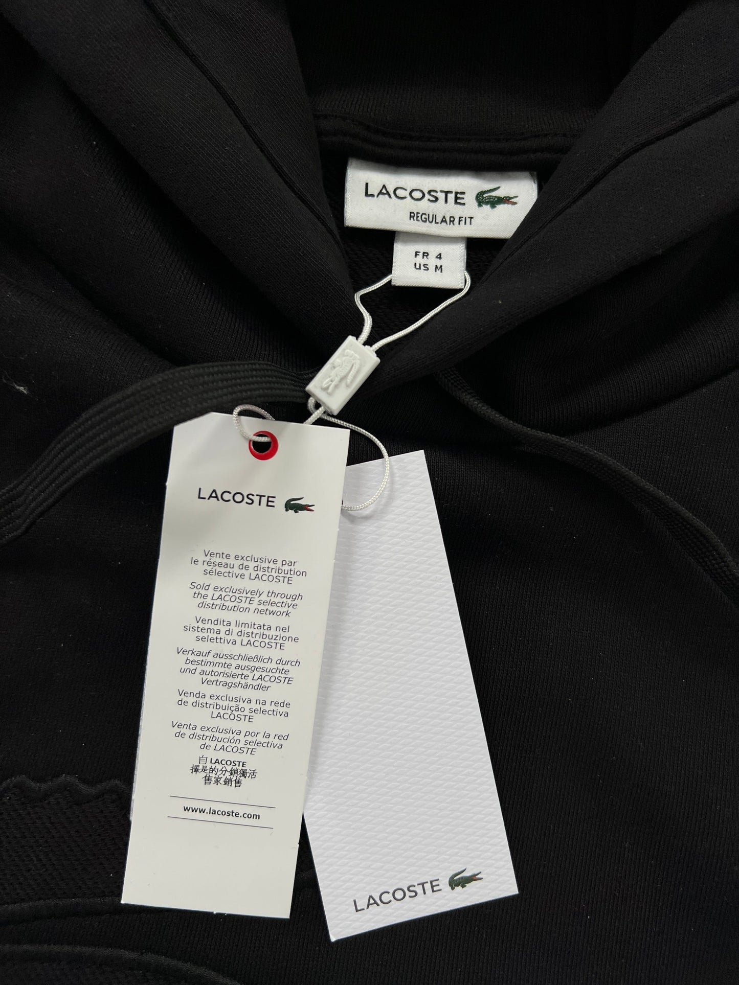 Lacoste Crni Duks sa Big Croc Ušivenim Logom