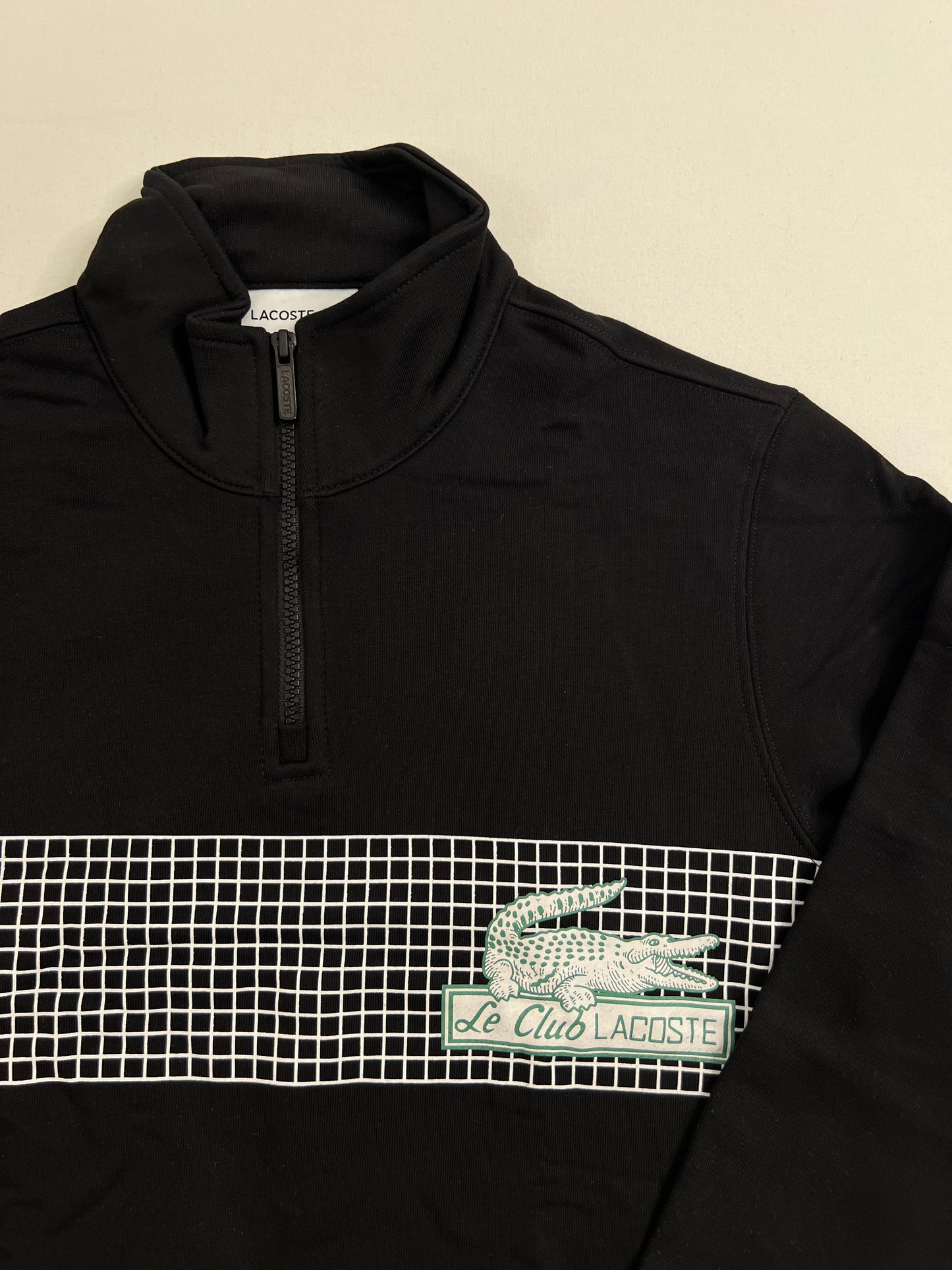 Lacoste Crni Half-Zip Duks sa Le Club Lacoste Logom