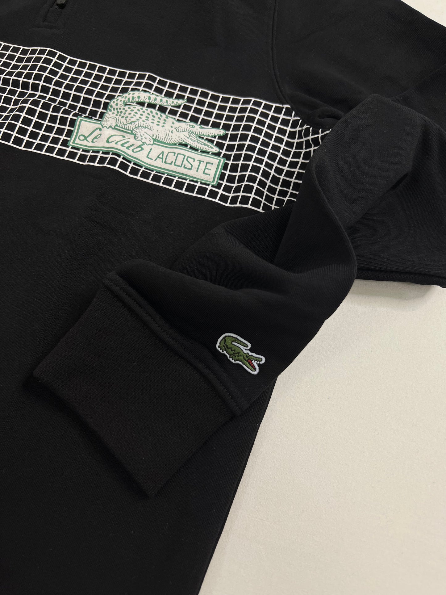 Lacoste Crni Half-Zip Duks sa Le Club Lacoste Logom