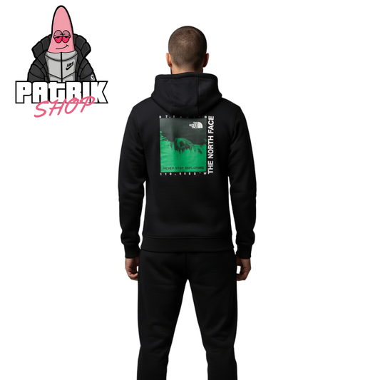 The North Face Crni Komplet sa Neon Mountain Printom