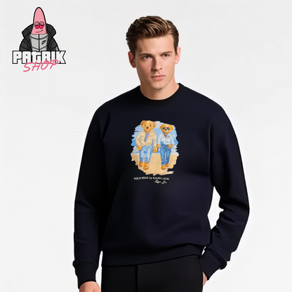 Polo Ralph Lauren Crni Duks sa Couple Bear Summer Printom
