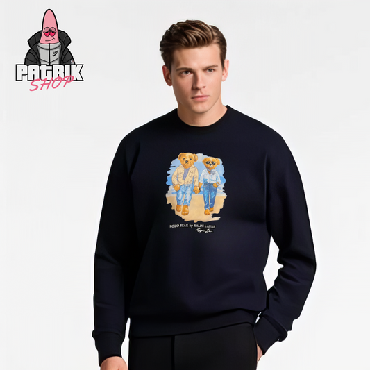 Polo Ralph Lauren Crni Duks sa Couple Bear Summer Printom