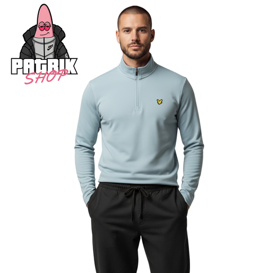 Lyle & Scott Sport Quarter-Zip Baby Blue Duks sa Logom