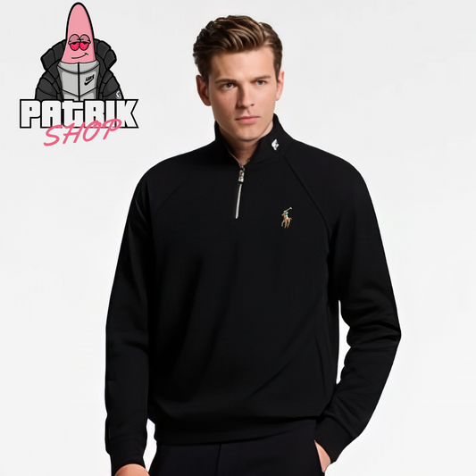 Polo Ralph Lauren Crni Quarter-Zip Duks sa Not Basic Ralph Logom
