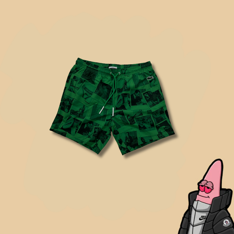 Lacoste x Polaroid Zeleno/Crni Šorc Kupaći sa All-Over Printom