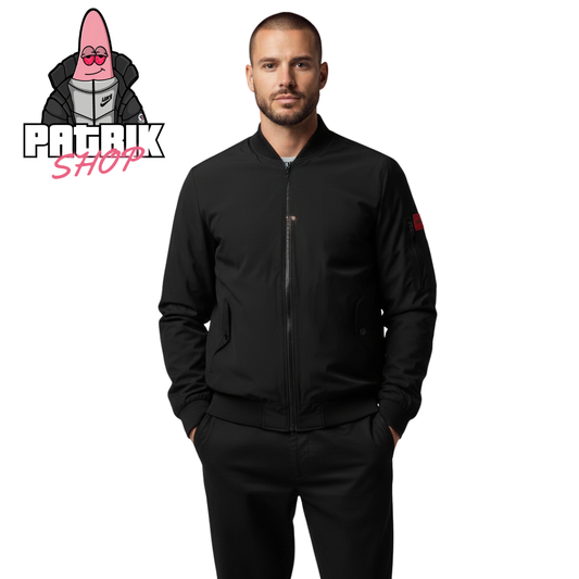 HUGO Crna Bomber Jaknica sa Logom na Džepiću na Rukavu SS2026
