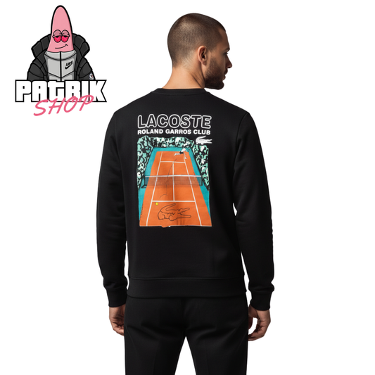 Lacoste x Roland Garros Crni Duks sa Printom na Leđima