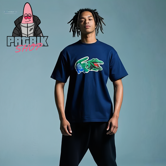 Lacoste Teget Majica sa Big Croc Logom [Relaxed FIT]