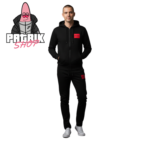 HUGO Crni FULL-ZIP Komplet sa Crvenim Box Logom