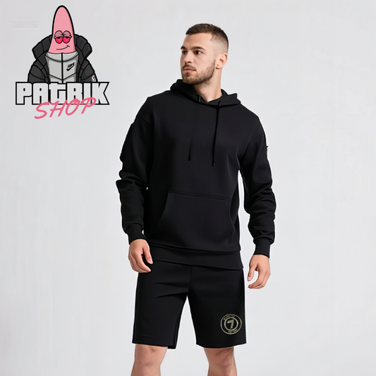 Emporio Armani EA7 Milano Crni Šorc sa Gold Badge