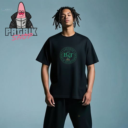Lacoste Crna Majica sa Big Logo Printom [Loose FIT]