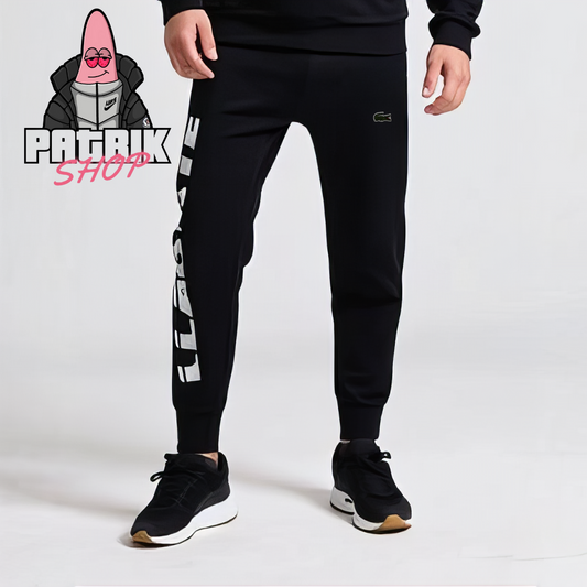Lacoste Crni Donji Deo Trenerke sa Big Text Printom