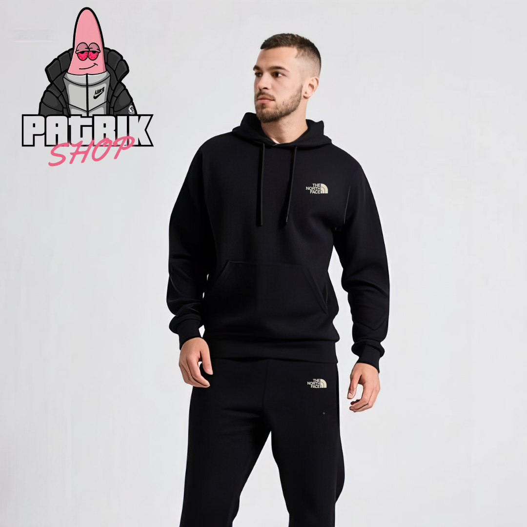 The North Face Crni Komplet Mountain Neon Print na Leđima