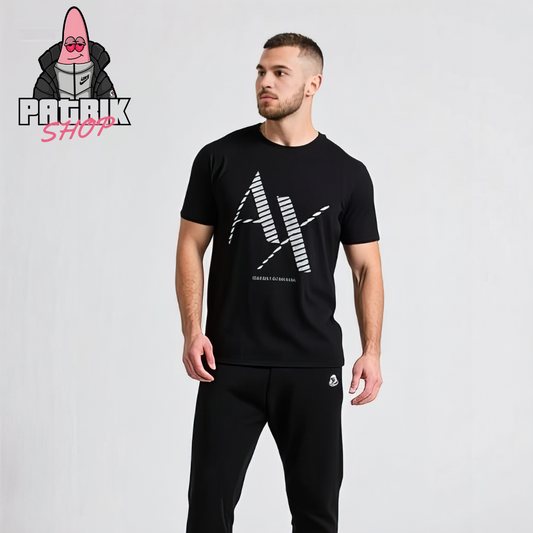 Armani Exchange Crna Majica sa Printom