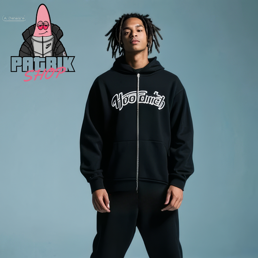 HOODRICH Crni Full-Zip Duks sa Logom