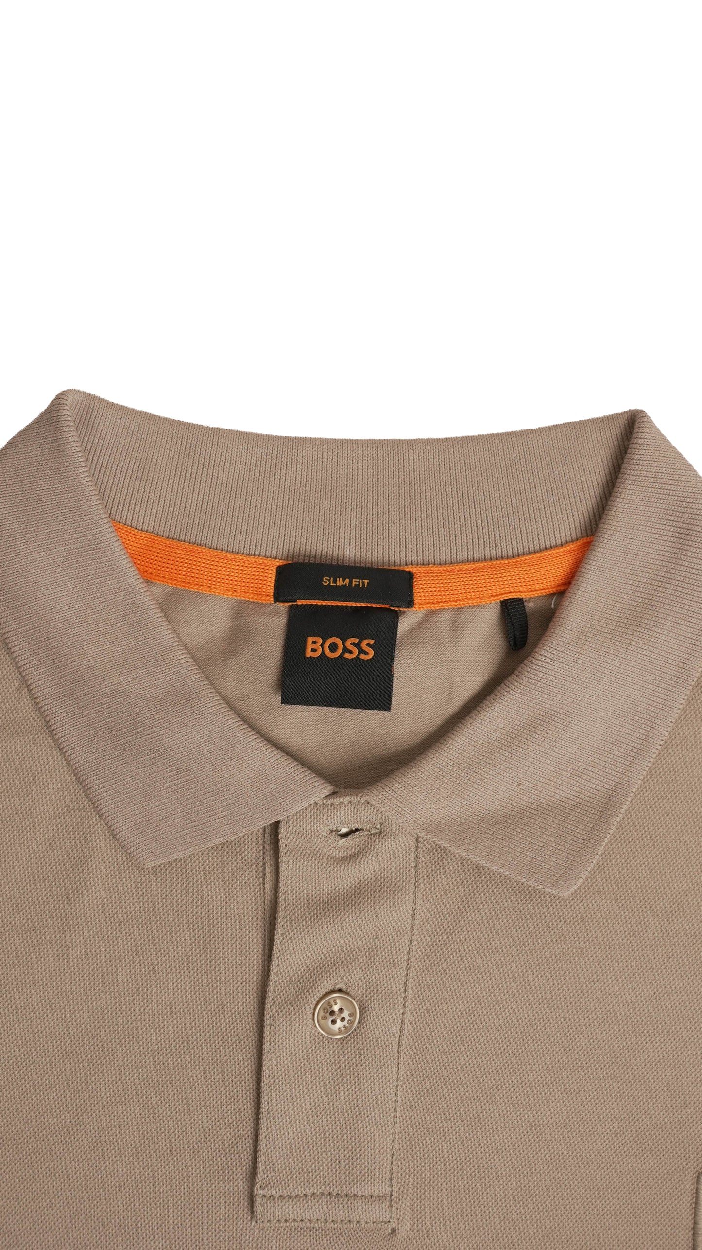 BOSS Krem Majica na Kragnu sa Minimalistic Box Logom
