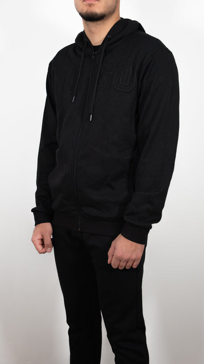 HUGO Crni Komplet sa Velikim Ušivenim Logom