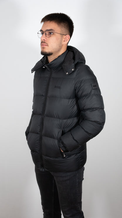 BOSS Crna Puffer Jakna sa Logom na Ramenu