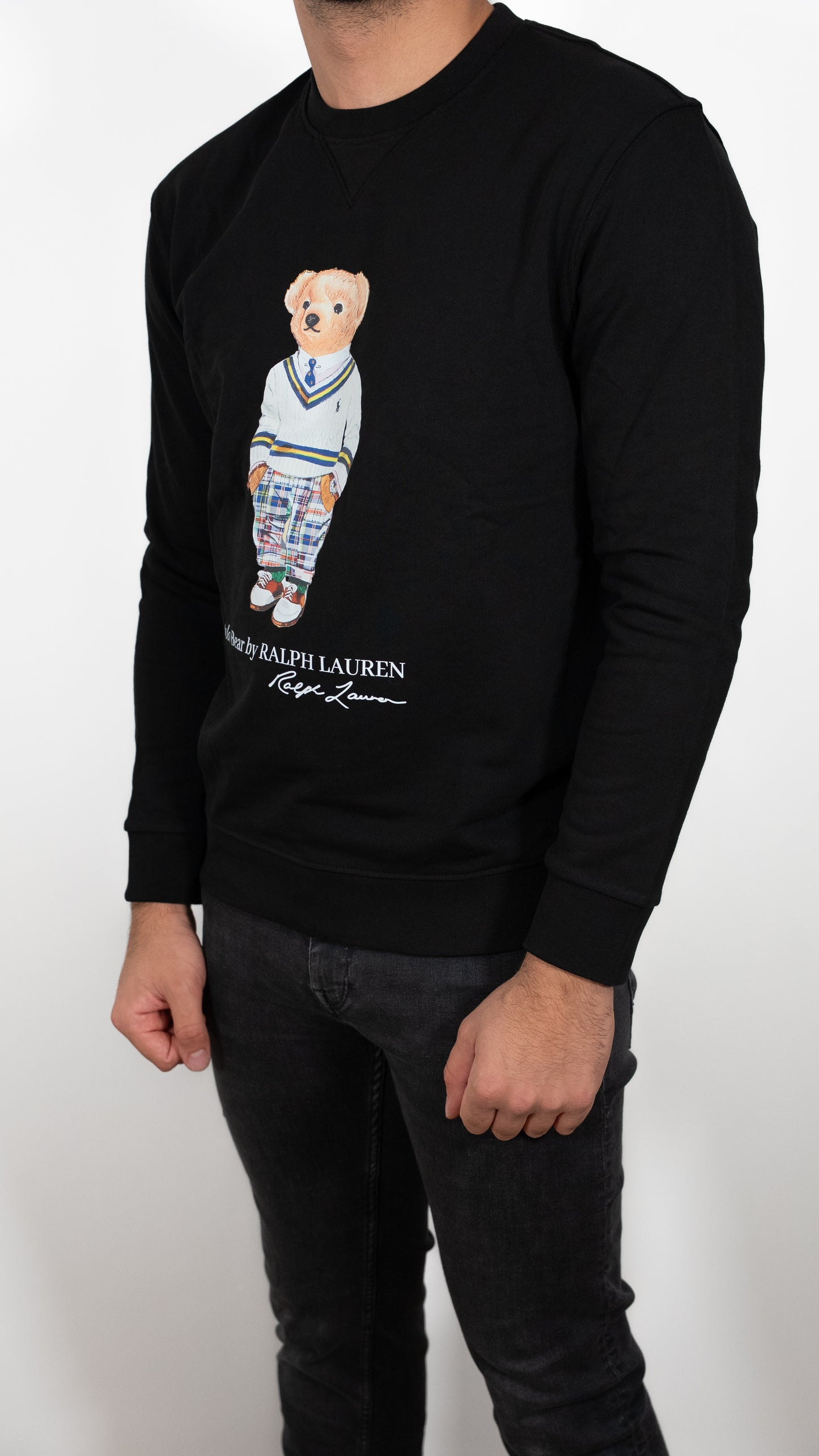 Polo Ralph Lauren Crni Duks sa Elegant School Bear Printom