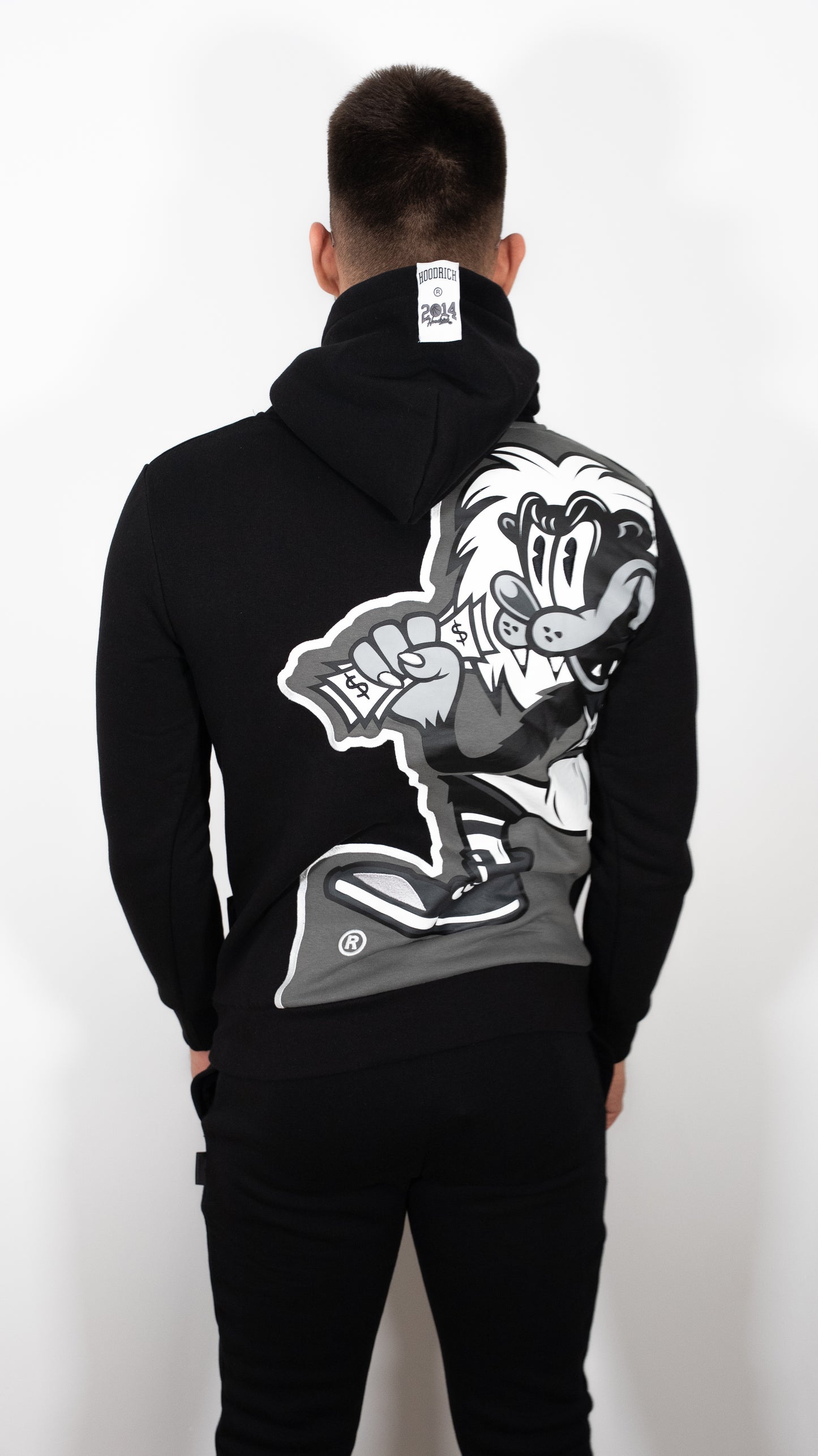 HOODRICH Crni Duks sa Money Collector Printom na Leðima