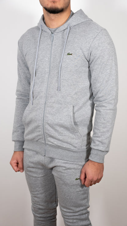 Lacoste Full-Zip Sivi Komplet sa Basic Logom