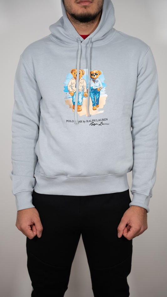 Polo Ralph Lauren Sivi Duks sa Couple Bear Printom