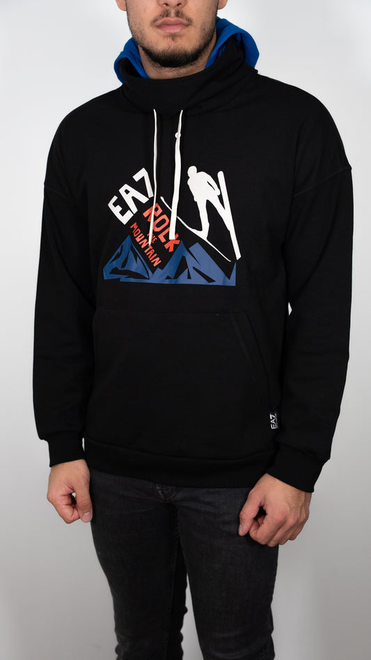 Emporio Armani EA7 Crni Duks sa Ski Printom