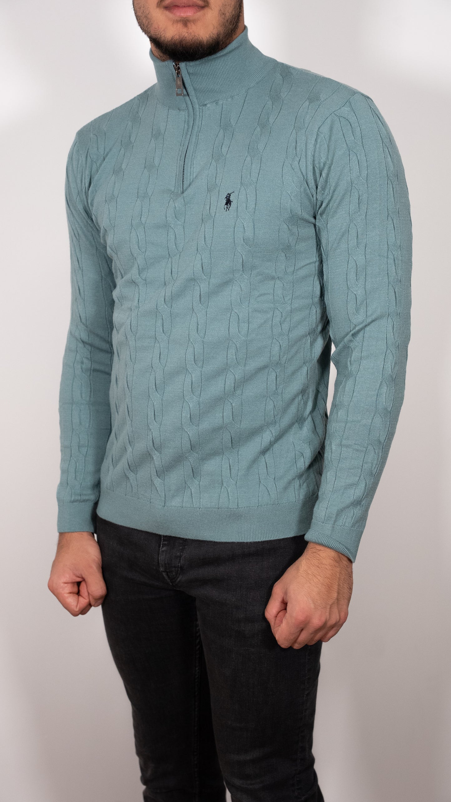 Polo Ralph Lauren Quarter-Zip Tirkizni Džemper