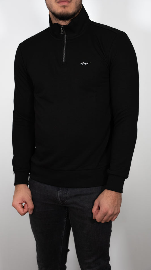 HUGO Crni Quarter-Zip Duks sa Logom