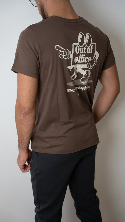 The North Face Braon Majica sa Printom na Leðima