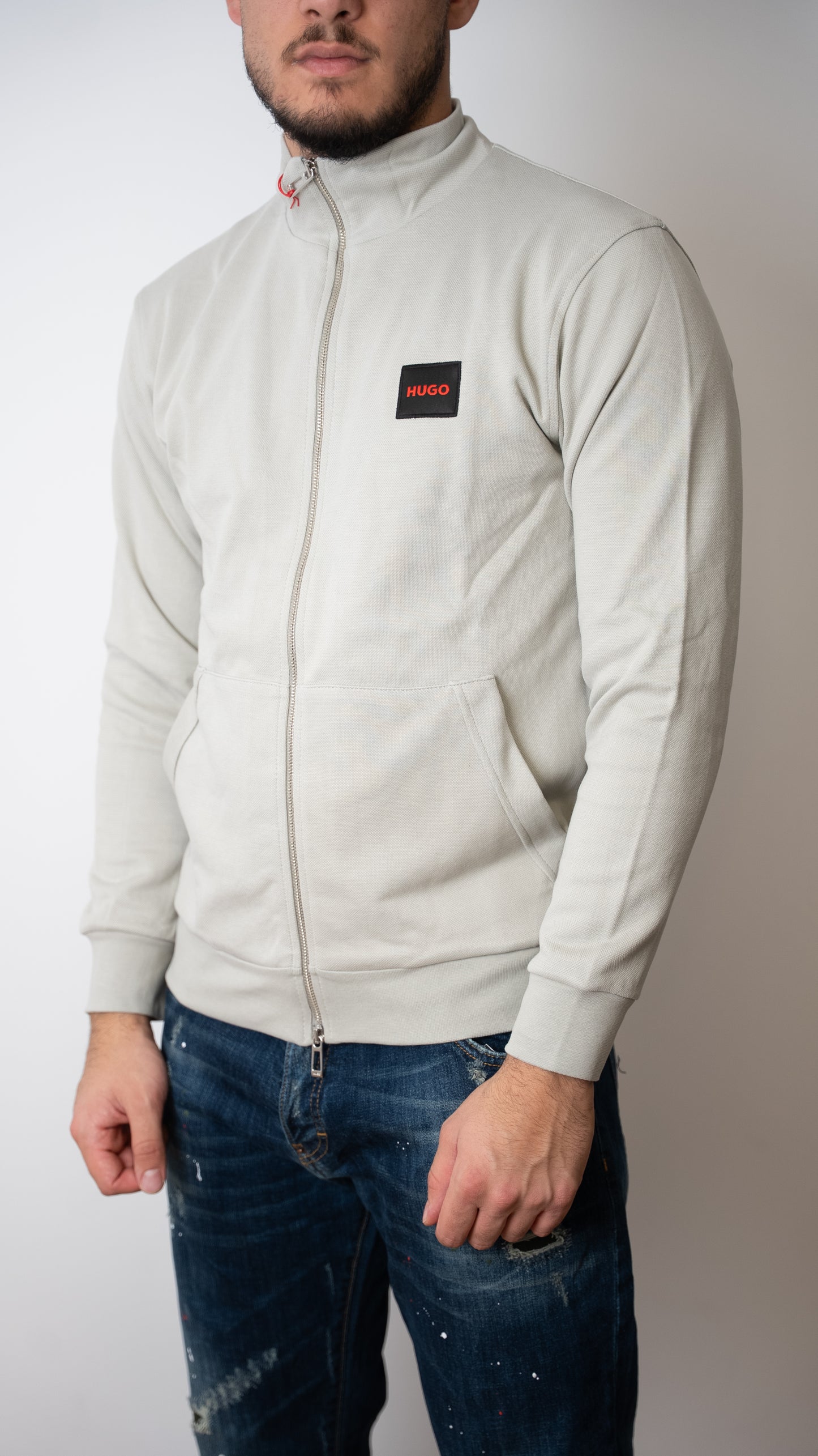 HUGO Bež Full-Zip Elegant Duks