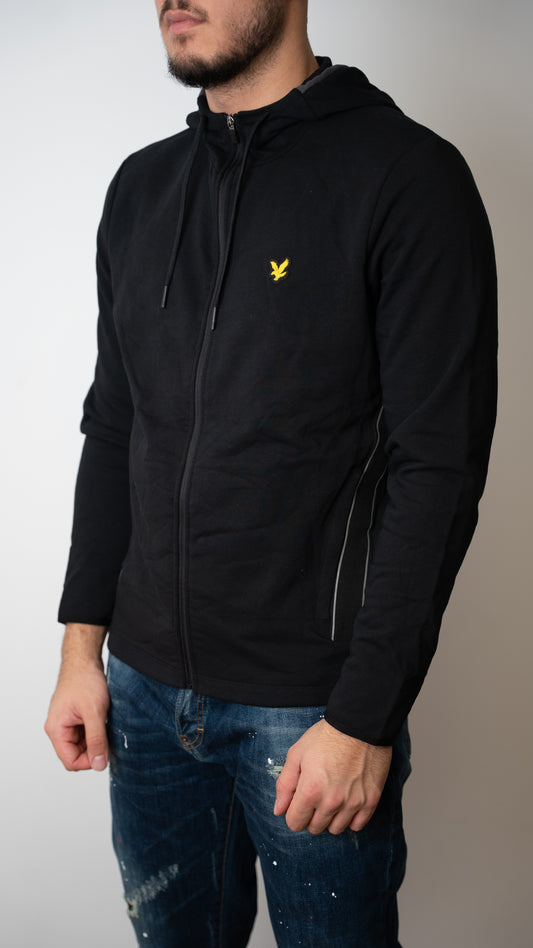 Lyle & Scott Crni Full-Zip Sport Duks sa Detaljima