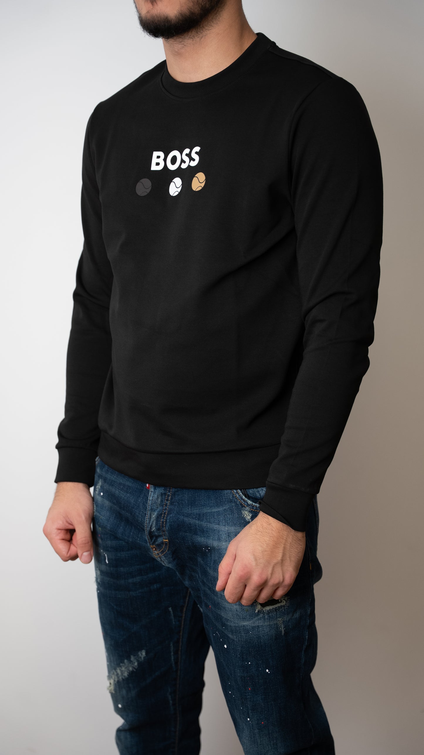 BOSS Crni Duks sa Logom i Lopticama