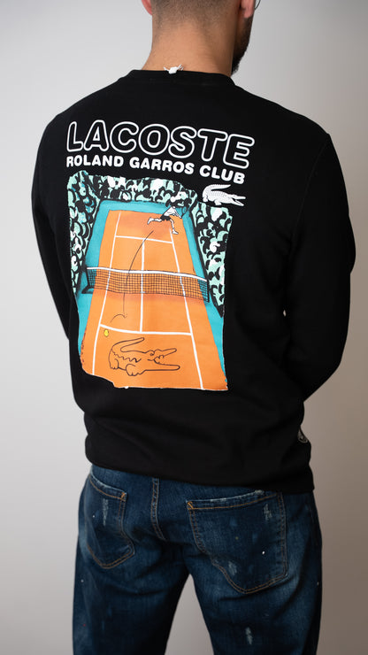 Lacoste x Roland Garros Crni Duks sa Printom na Leđima