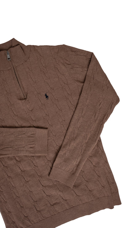 Polo Ralph Lauren Svetlo Braon Quarter-Zip Džemper