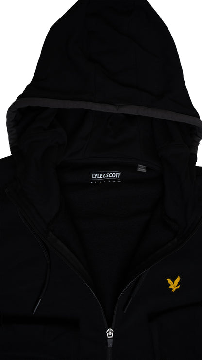 Lyle & Scott Crni Full-Zip Sport Duks sa Detaljima