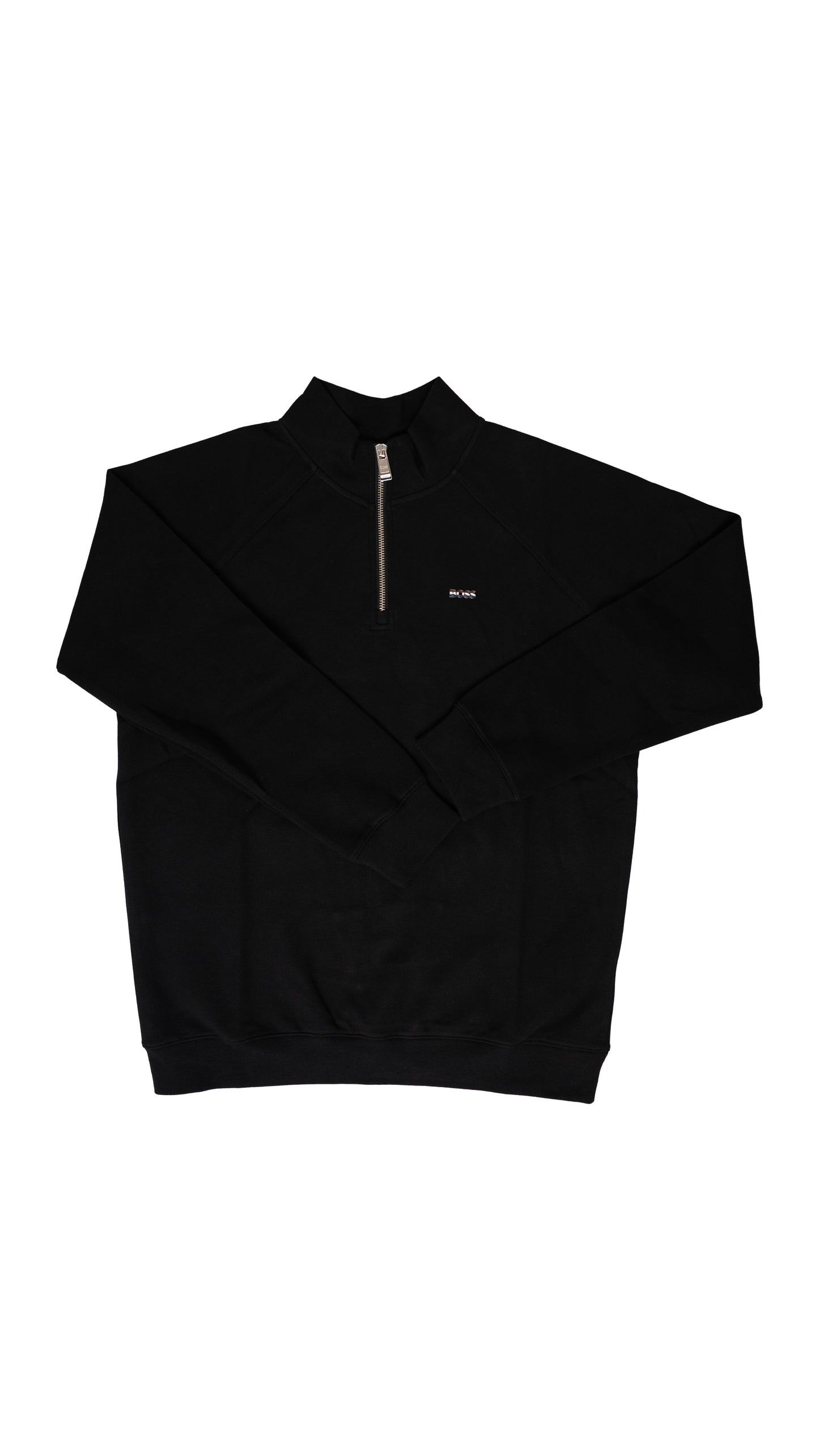 BOSS Crni Quarter-Zip Duks sa France Logom