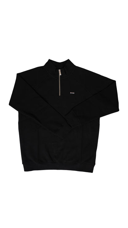 BOSS Crni Quarter-Zip Duks sa France Logom