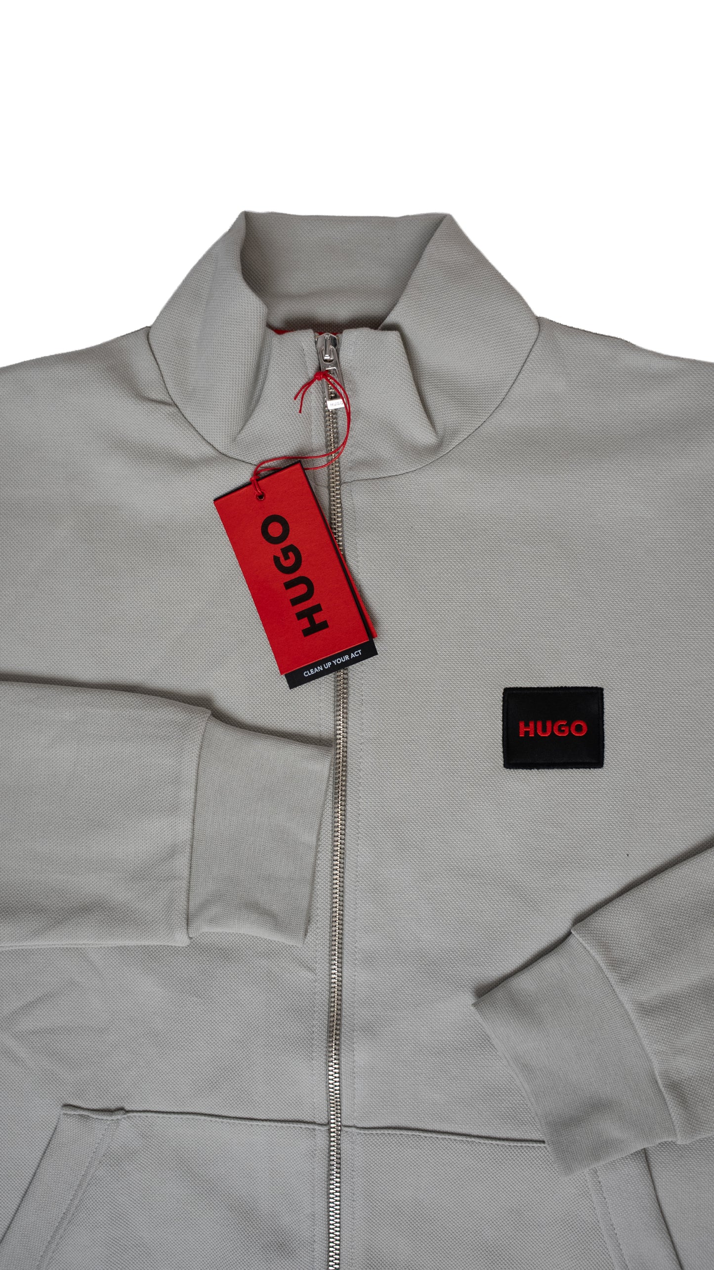 HUGO Bež Full-Zip Elegant Duks