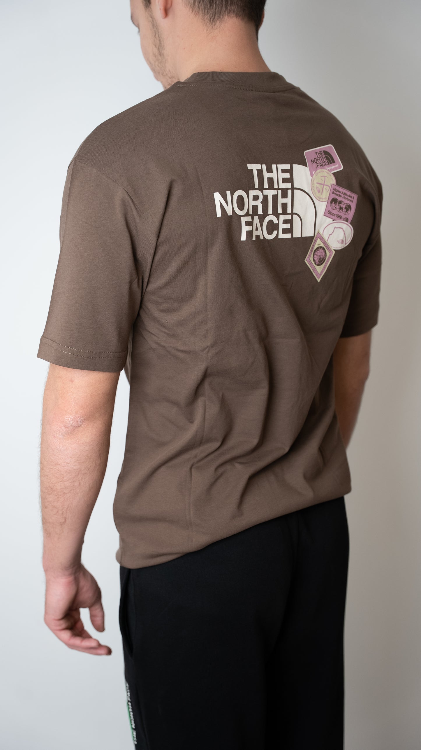 The North Face Braon Majica sa Printom na Leðima