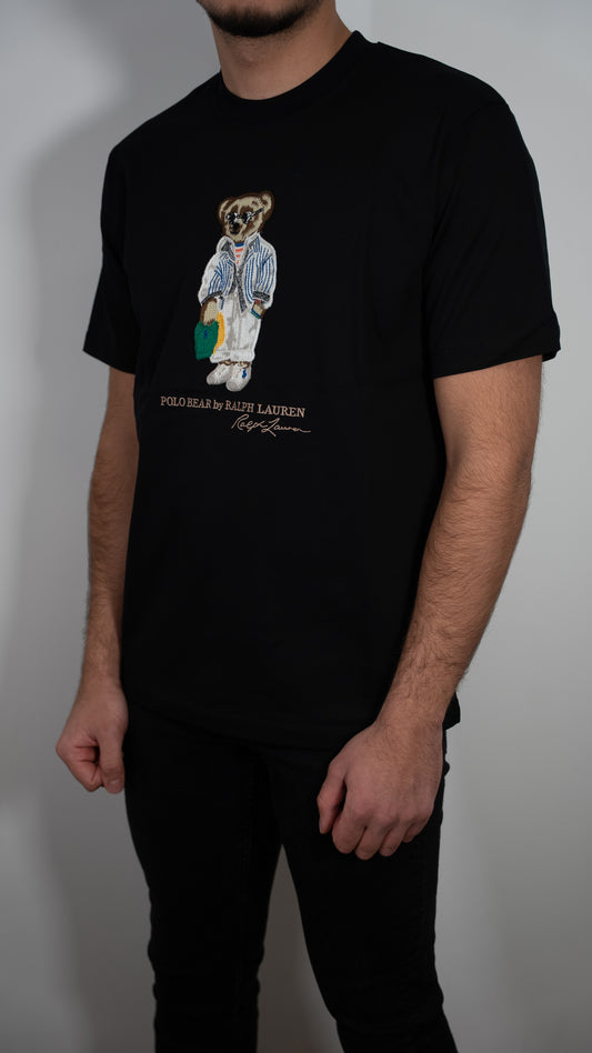 Polo Ralph Lauren Crna Majica sa Elegant Bear Šivenim Logom