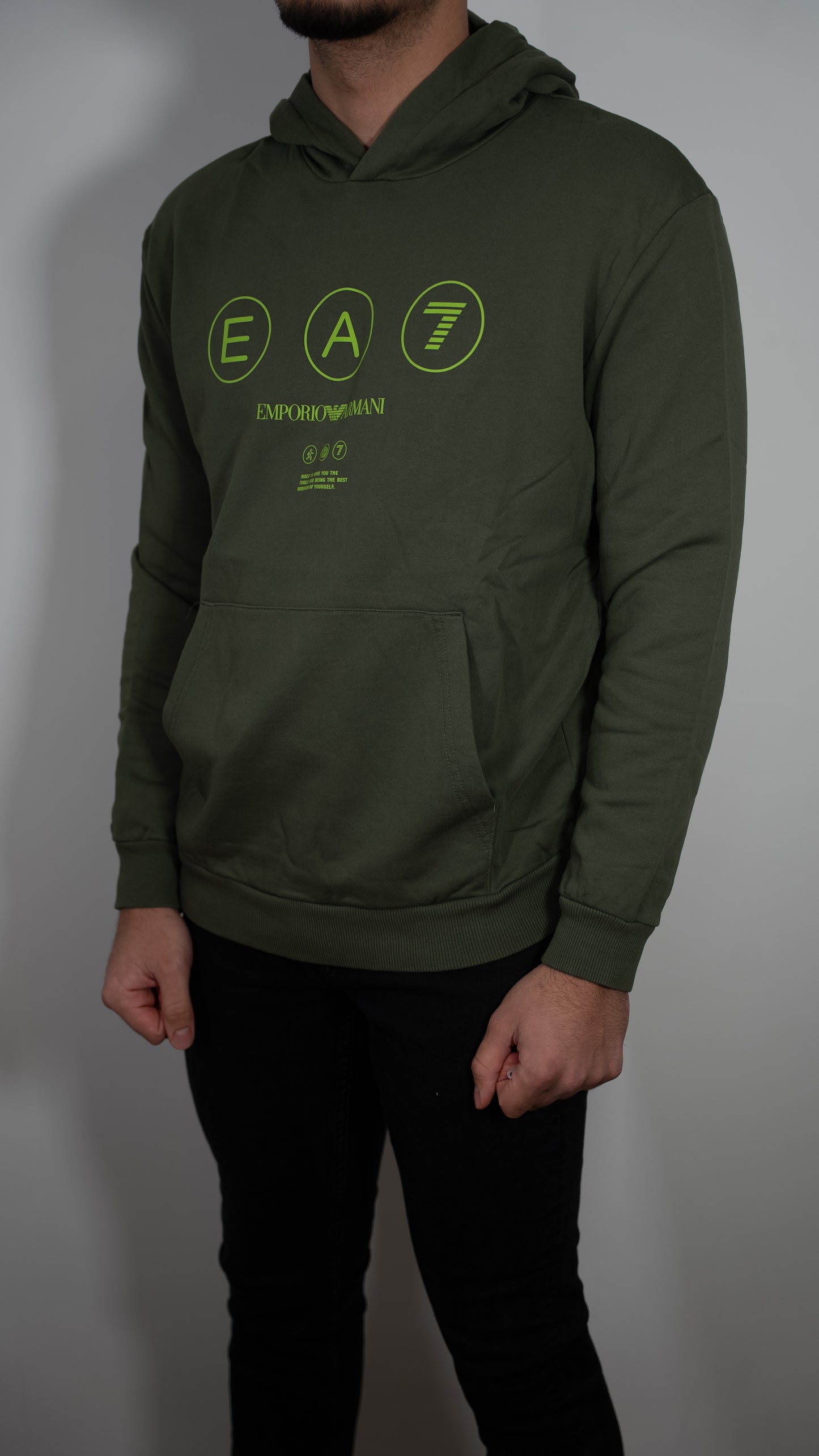 Emporio Armani EA7 Maslinasti Duks sa Logom na Kapuljači