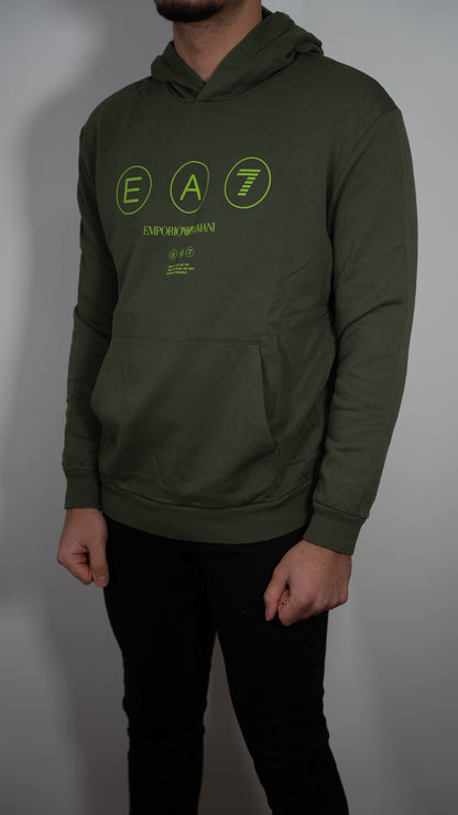 Emporio Armani EA7 Maslinasti Duks sa Logom na Kapuljači