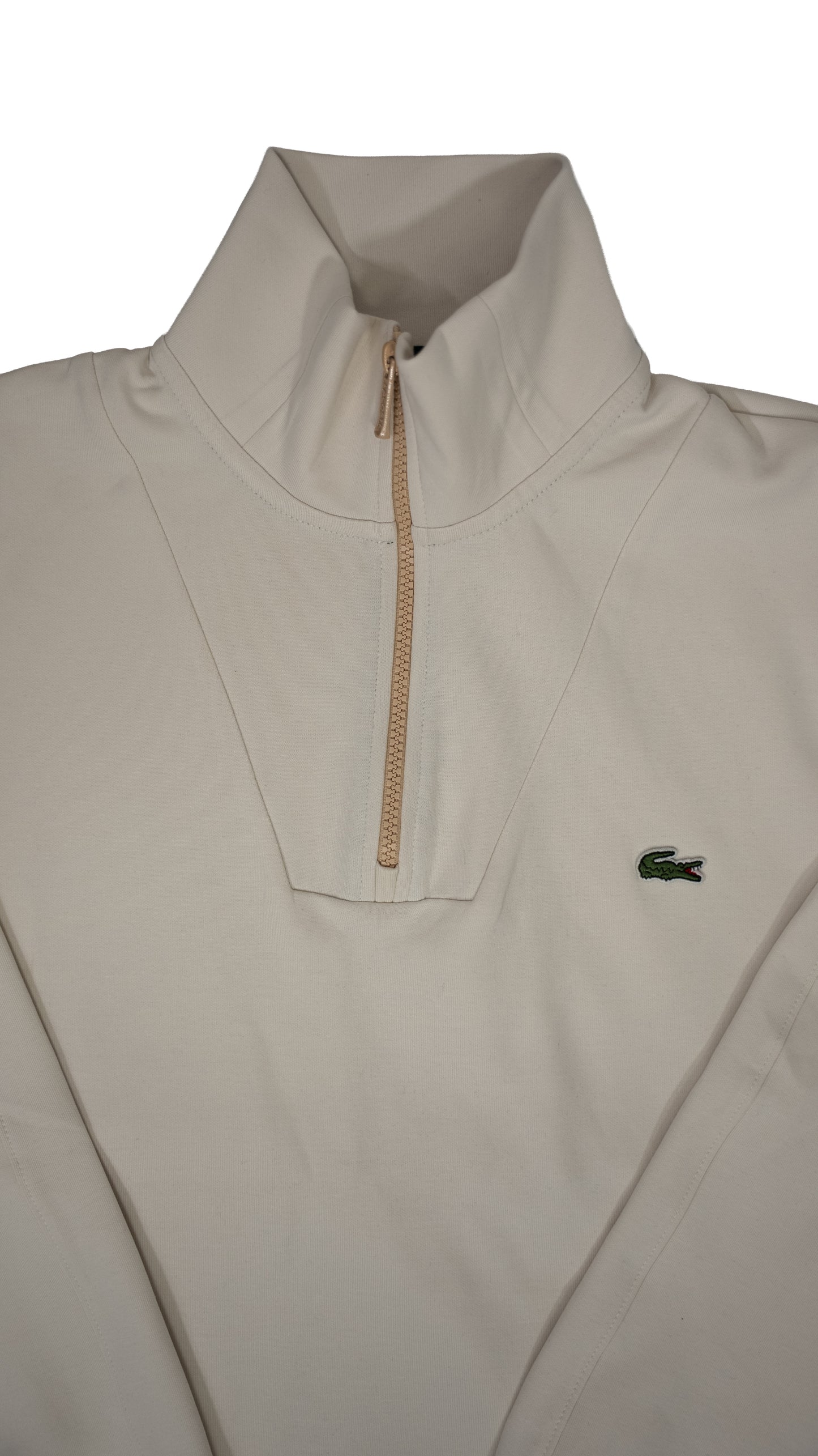 Lacoste Krem Quarter-Zip Duks