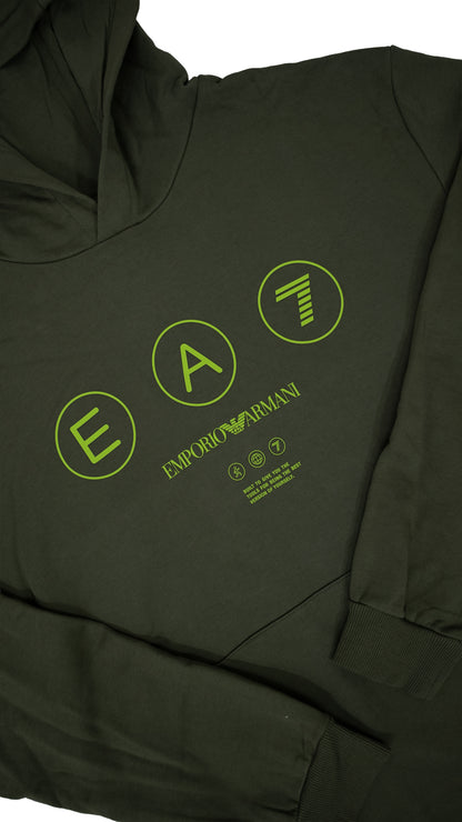 Emporio Armani EA7 Maslinasti Duks sa Logom na Kapuljači