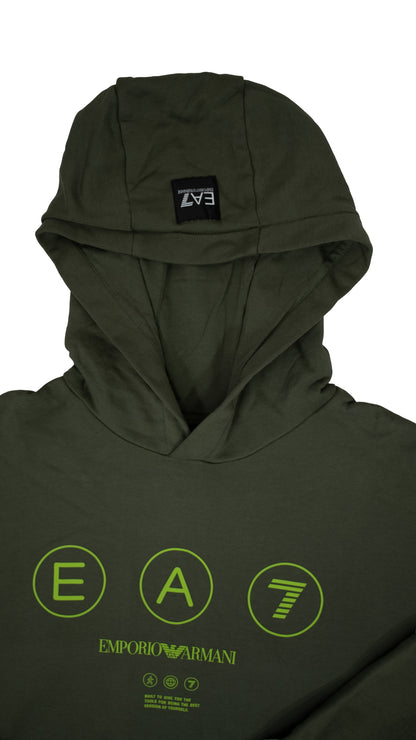 Emporio Armani EA7 Maslinasti Duks sa Logom na Kapuljači