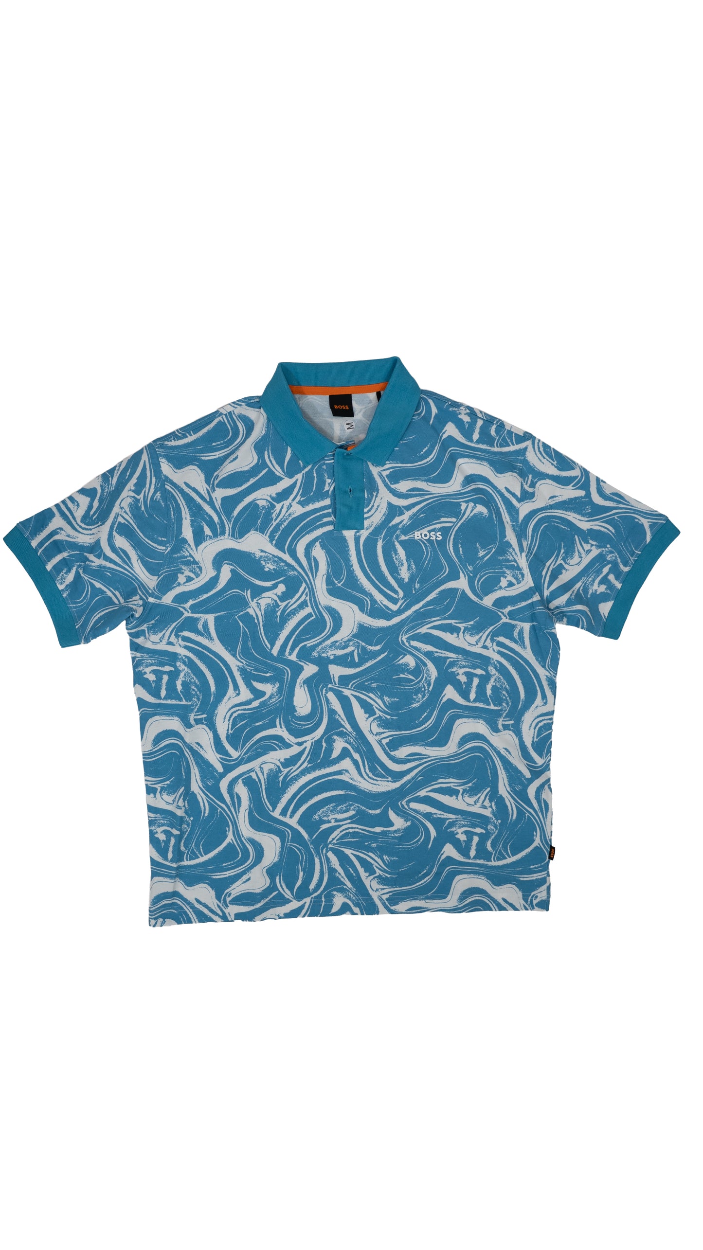 BOSS Plava Majica na Kragnu sa Minimalistic Logom