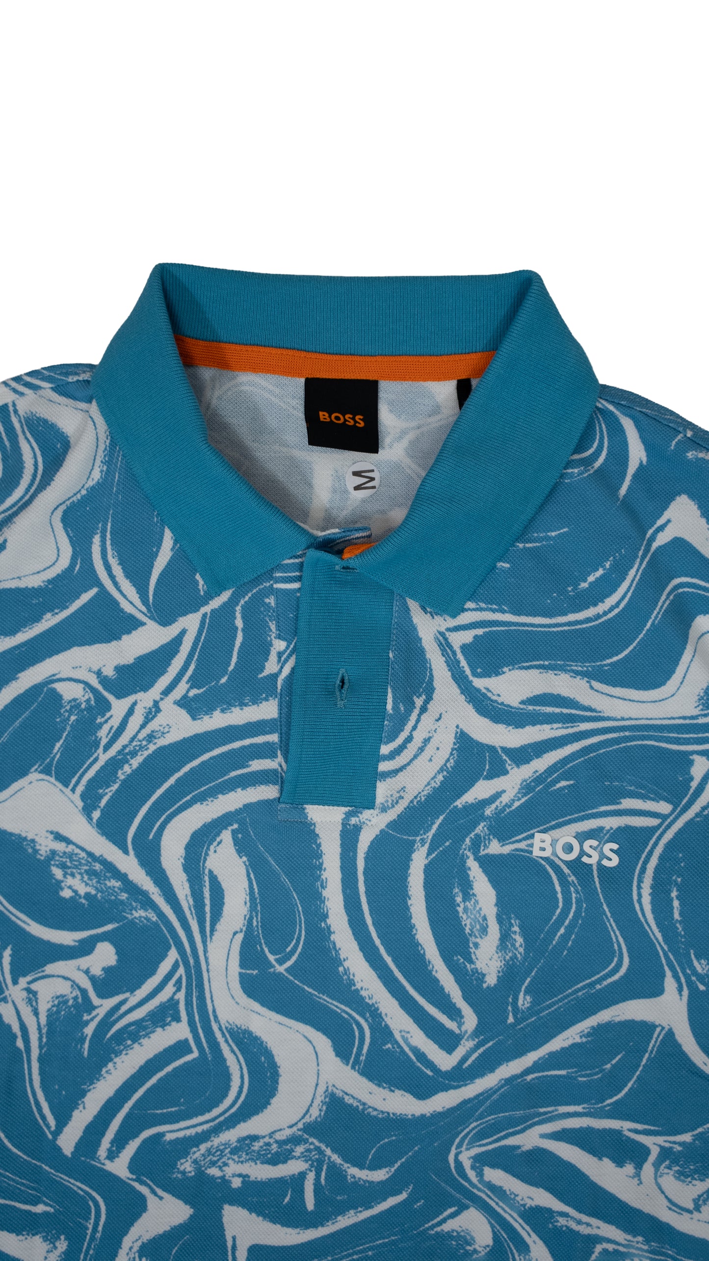 BOSS Plava Majica na Kragnu sa Minimalistic Logom