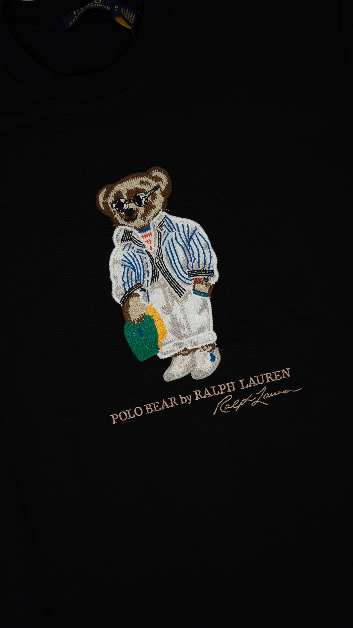 Polo Ralph Lauren Crna Majica sa Elegant Bear Šivenim Logom